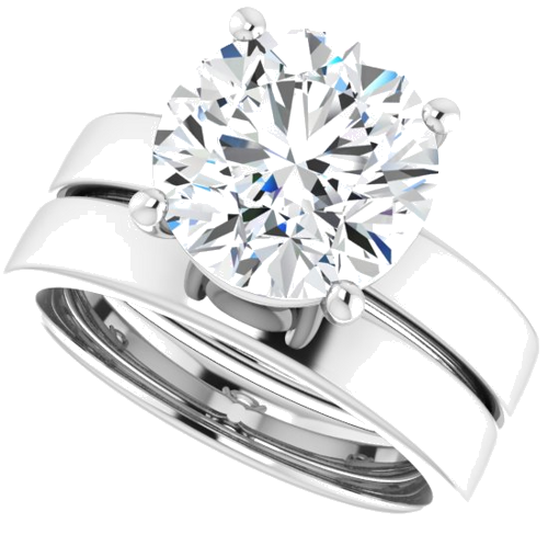 Sužadėtuvių Žiedas „Solitaire“ 14k white gold Round 10mm (10)