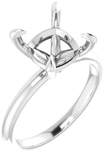 Platinum  9x9 mm Cushion Solitaire Engagement Ring Mounting (1)