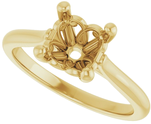 Sužadėtuvių Žiedas „Solitaire“ 18k yellow gold Cushion 7mm (5)
