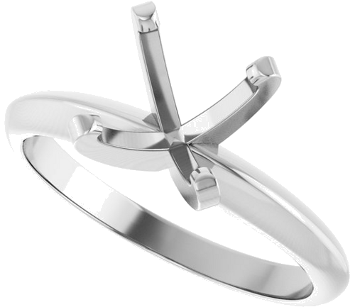 Sužadėtuvių Žiedas „Lightweight Solitaire“ 14k white gold Round 7.8mm x 8.6mm (5)