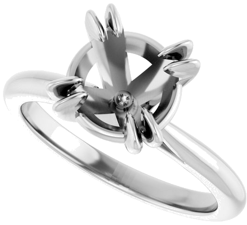 Sužadėtuvių Žiedas „Double Claw-Prong Solitaire“ 14k white gold Round 8.2mm (5)