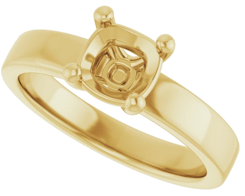 Sužadėtuvių Žiedas „Solitaire“ 14k yellow gold Cushion 6mm (5)