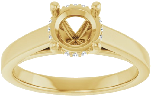 Sužadėtuvių Žiedas „Hidden Halo-Style“ 14k yellow gold Round 6.5mm (3)