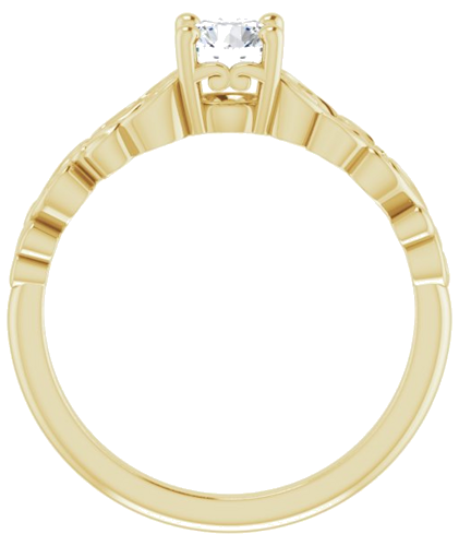 Sužadėtuvių Žiedas „Solitaire Sculptural“ 14k yellow gold Round 5.2mm (7)