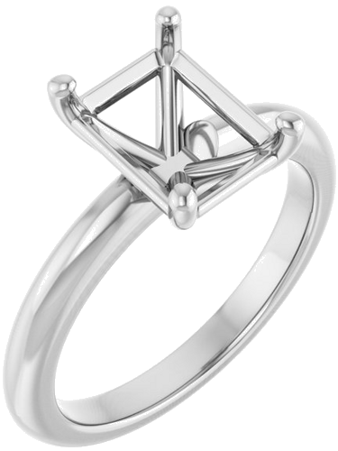 Sužadėtuvių Žiedas 14k white gold Emerald 9mm x 7mm (1)
