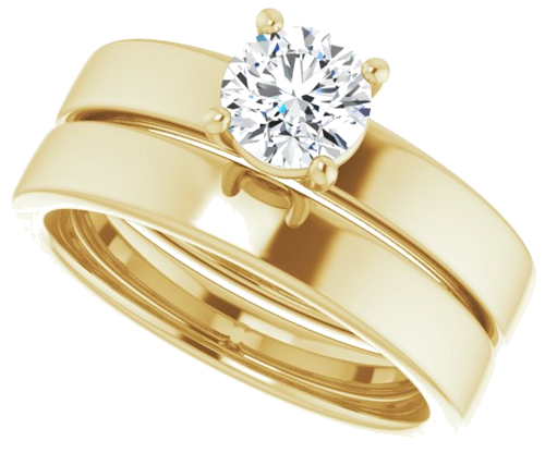 Sužadėtuvių Žiedas „Solitaire“ 14k yellow gold Round 5.5mm (10)