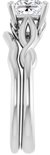 14K White  5.5 mm Square Solitaire Engagement Ring Mounting (9)