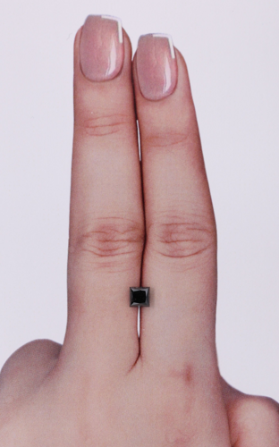 0.68 carat Fancy Black-VVS2 Natūralus Princess Deimantas (1)