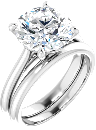 14K White 10 mm Round Solitaire Engagement Ring Mounting (6)