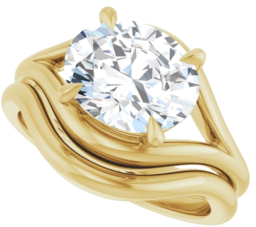 Sužadėtuvių Žiedas „Claw-Prong Solitaire“ 14k yellow gold Oval 10mm x 8mm (10)