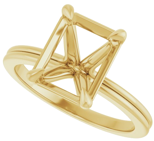Sužadėtuvių Žiedas „Claw-Prong Solitaire“ 14k yellow gold Emerald 9mm x 7mm (5)