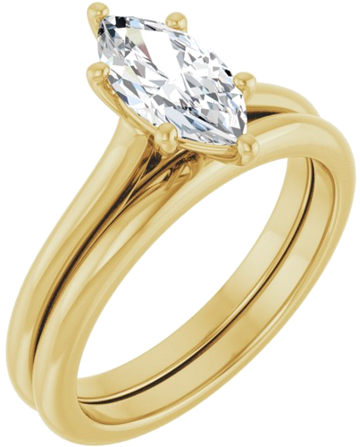 Sužadėtuvių Žiedas „Accented“ 10k yellow gold Marquise 10mm x 5mm (6)