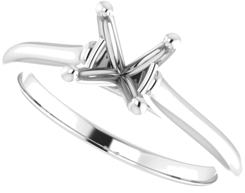 14K White 6.5 mm Round Solitaire Engagement Ring Mounting (5)