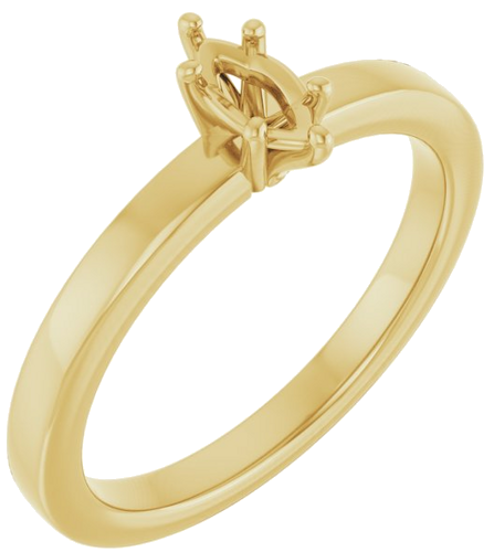 Sužadėtuvių Žiedas „Solitaire“ 585 Geltonojo Aukso Marquise 6mm x 3mm (1)