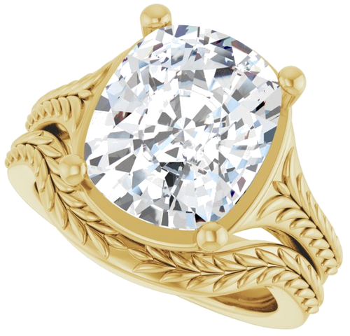 Sužadėtuvių Žiedas „Solitaire“ 14k yellow gold Elongated Cushion 12mm x 10mm (10)