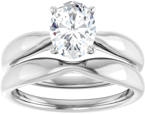 Sužadėtuvių Žiedas 14k white gold Oval 8mm x 6mm (8)