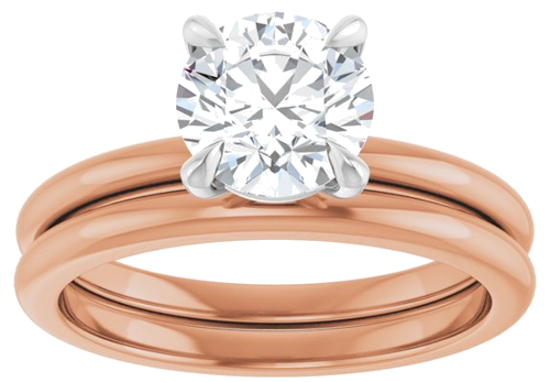 14K Rose White 7 mm Round Solitaire Engagement Ring Mounting (8)