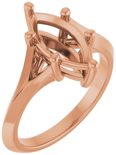 Sužadėtuvių Žiedas „Solitaire“ 585 Rožinis Aukso Marquise 12mm x 6mm (1)