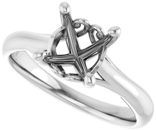 Sužadėtuvių Žiedas „Solitaire“ 14k white gold Round 8mm (5)