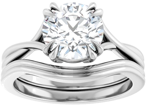 Sužadėtuvių Žiedas „Solitaire“ 585 Baltojo Aukso Round 8mm (8)