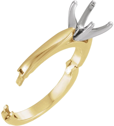 Sužadėtuvių Žiedas „CLIQ® Hinged Adjustable Solitaire“ 14k yellow/white gold Round 8.2mm (2)