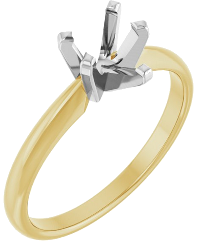 Sužadėtuvių Žiedas „Solitaire“ 14k yellow/white gold Pear 7mm x 5mm (1)