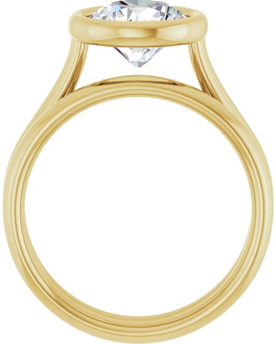 Sužadėtuvių Žiedas „Bezel-Set Solitaire“ 585 Geltonojo Aukso Round 8.2mm (7)