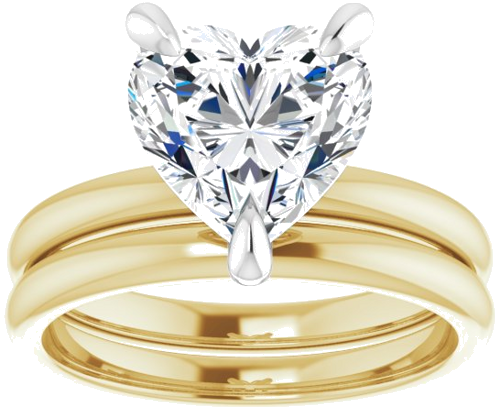 14K Yellow White 9 x 9 mm Heart Engagement Ring Mounting (8)