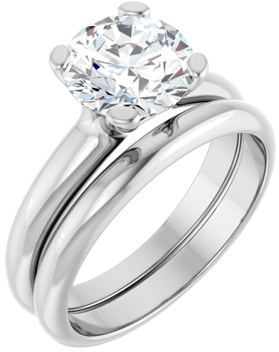 Sužadėtuvių Žiedas „Solitaire“ 14k white gold Round 8mm (6)