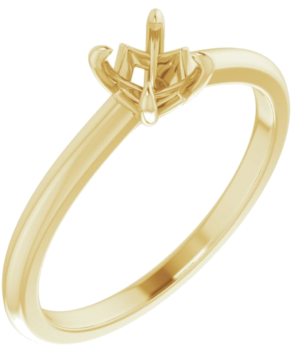 14K Yellow 5.2 mm Round Solitaire Engagement Ring Mounting (1)