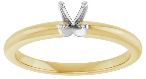 Sužadėtuvių Žiedas „Solitaire“ 585 Baltojo Ir Geltonojo Aukso Round 4.1mm (3)