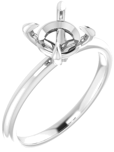 Platinum  7.4 mm Round Solitaire Engagement Ring Mounting (1)