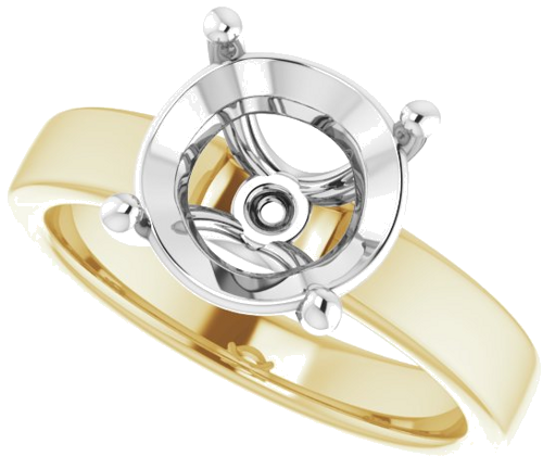 Sužadėtuvių Žiedas „Solitaire“ 14k yellow/white gold Round 9.4mm (5)