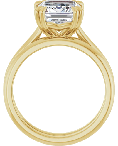 Sužadėtuvių Žiedas „Double Claw-Prong“ 10k yellow gold Emerald 10mm x 8mm (7)
