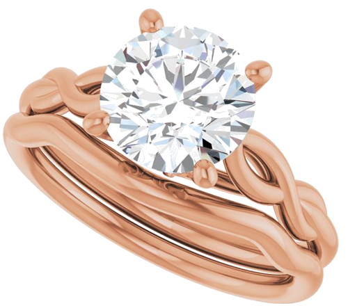 Sužadėtuvių Žiedas „Solitaire Sculptural“ 14k rose gold Round 8mm (10)