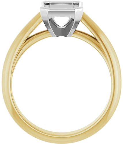 Sužadėtuvių Žiedas „Bezel-Set Solitaire“ 14k yellow/white gold Emerald 8mm x 6mm (2)
