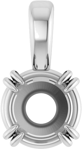 Sterling Silver 5 mm Round 4-Prong Double-Claw Pendant Mounting (1)