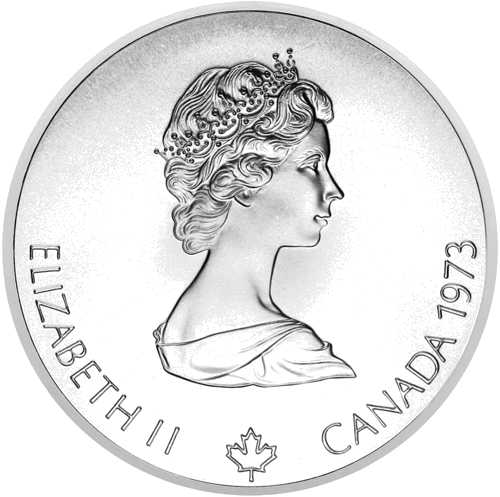 10 долларов Олимпиада Карта мира Канада 1975 серебряная монета (2)