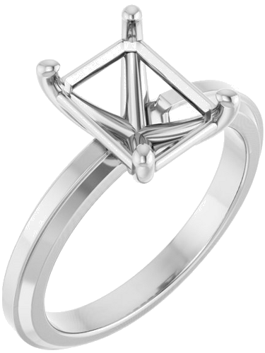 Sužadėtuvių Žiedas „Solitaire“ 950 Platinos Emerald 9mm x 7mm (1)