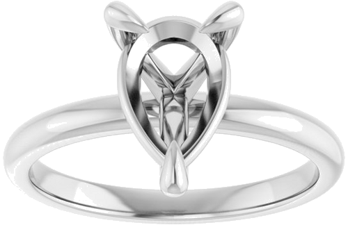 Sužadėtuvių Žiedas „Solitaire“ 585 Baltojo Aukso Pear Shape 10mm x 7mm (3)