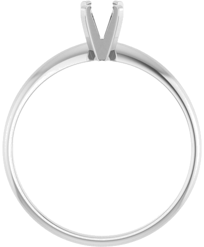14K White 4.1 mm Round Ultra-Lightweight Solitaire Engagement Ring Mounting (2)