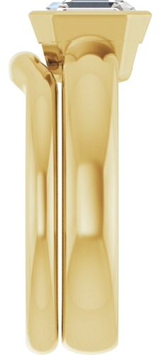 Sužadėtuvių Žiedas „Bezel-Set Solitaire“ 14k yellow gold Asscher 7mm (9)