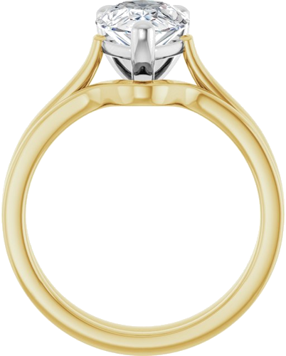 Sužadėtuvių Žiedas 14k yellow/white gold Pear 10mm x 7mm (7)