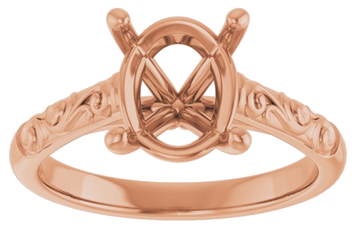 Sužadėtuvių Žiedas „Solitaire“ 14k rose gold Oval 10mm x 8mm (3)