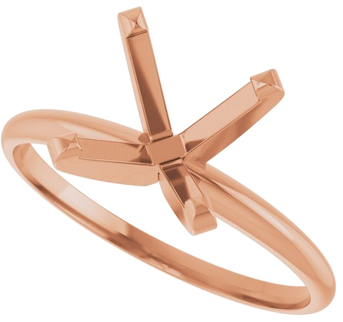 14K Rose 9 mm Round Ultra-Lightweight Solitaire Engagement Ring Mounting (5)
