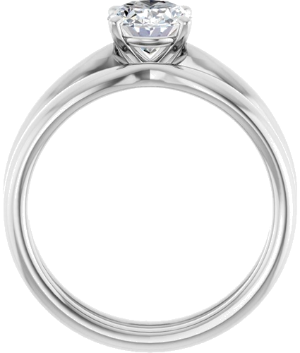 Sužadėtuvių Žiedas 14k white gold Oval 8mm x 6mm (7)