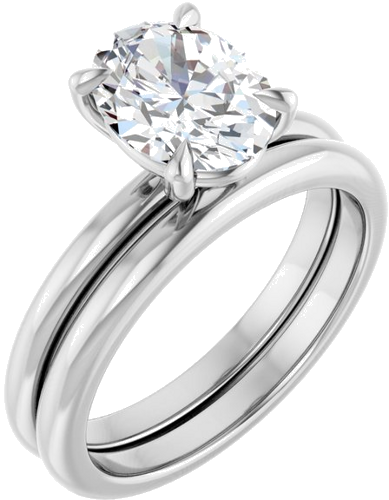 Platinum 9x7 mm Oval Solitaire Engagement Ring Mounting (6)