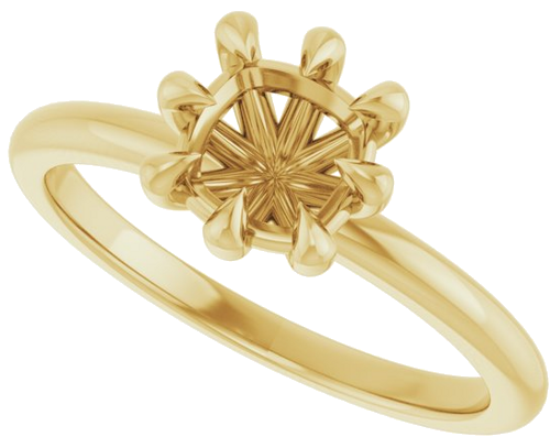 Sužadėtuvių Žiedas „Claw-Prong“ 18k yellow gold Cushion 6mm (5)