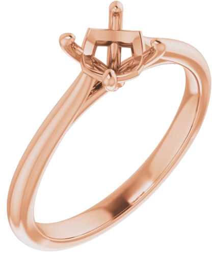 Sužadėtuvių Žiedas „Solitaire“ 18k rose gold Round 6mm (1)