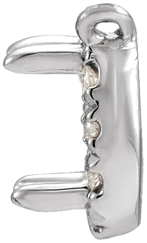 14K White 3 mm Square .05 CTW Natural Diamond Semi-Set   Necklace Center (2)